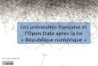 Les universités françaises et l'Open Data après la loi "République numérique"