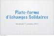 Plate-forme d'Échanges Solidaires en Auvergne - CREDIS - séminaire 3
