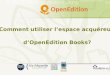 Boite à outils : espace acquéreur d'OpenEdition Books