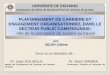 Plafonnement de carrière et engagement organisationnel dans le secteur public camerounais