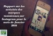 Instagram et marques tunisiennes: Rapport du mois de Janvier 2016