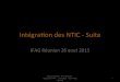 Intégration des NTIC - IFAG Réunion - Suite et travaux - Aout 2015