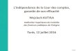 Wojciech Kutyla, L’independance de la Cour des comptes, garantie de son efficacite, SIGMA, 12 juillet 2016