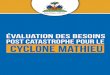 Haiti: Les Besoins Apres l'Ouragan Mathieu s'élèvent a 2 Milliards 700 Millions