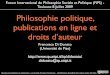 Philosophie politique, publications en ligne et droits d’auteur