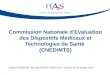 HAS - Commission nationale d’évaluation des dispositifs médicaux et des technologies de santé (CNEDiMTS) : missions et organisation
