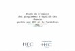 Etude de l’impact des programmes d’égalité des chances portés par HEC et la Fondation HEC