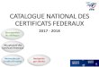 Catalogue des certificats fédéraux 2017-2018