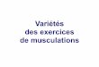Variétés des exercices - chups. · PDF fileVariété des exercices de musculation “ ... car l’ancienne gymnastique ne s’occupait pas du tempérament et développait uniquement
