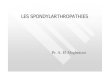 LES SPONDYLARTHROPATHIES - afrh.fr · PDF fileANKYLOSANTE RHUMATISME PSORIASIQUE ARTHRITES REACTIONNELLES SpA INDIFFERENCIEES ... - Spondylodiscite-Ankylose des