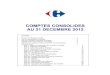 COMPTES CONSOLIDES AU 31 DECEMBRE 2012 - s2012FR.pdf · PDF fileNote 44 : Honoraires des commissaires aux comptes 80 Note 45 : Périmètre de consolidation 81 . Comptes consolidés