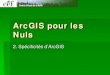 ArcGIS pour les Nuls - cef. · PDF filePour gérer, prévisualiser, explorer les données Pour prendre connaissance des métadonnées Édition des propriétés des fichiers (pas de
