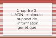 Chapitre 3: L'ADN, molécule support de l'information génétiquemarina.miori.free.fr/svt/IMG/pdf/ADNcours.pdf · En troisième, vous avez vu que certains caractères étaient héréditaires,