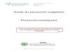 Guide du personnel suppléant Personnel · PDF fileGuide du personnel suppléant Personnel enseignant AEFO Association des enseignantes et des enseignants franco-ontariens VEUILLEZ