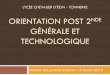 ORIENTATION POST 2NDE - lyceon.frlyceon.fr/.../uploads/2018/02/Réunion-orientation-parents-2nde.pdf · -Economie - Histoire ... l'hébergement, de la restauration et du tourisme
