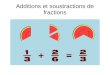 Additions et soustractions de fr Additions de fractions Une fraction est un nombre, il est donc possible de faire des sommes (+) et des diffrences (-) entre des fractions. Comment