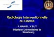 radiologie Interventionnelle Du Rachis - Yduverneix.free.fryduverneix.free.fr/diaporamas/rachis_intervent_2010.pdf · Mc Nab 79% Singh – Pain Physician 2002 ... 2 dans notre expérience