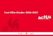 Foot-Elite-Etudes 2016-2017 - belgianfootball.be · •Le Football Elite Etudes Critères d’admission pour les tests du FEE: Être membre à part entière du noyau d’un club d’élite1A