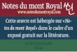 Notes du mont Royal ←  · 2017-11-28 · Notes du mont Royal Cette œuvre est hébergée sur «No tes du mont Royal» dans le cadre d’un exposé gratuit sur la littérature. SOURCE