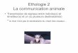 Ethologie 2 La communication animale - Psychaanalyse LA COMMUNICATI… · La communication animale Transmission de ... nécessite de l'énergie ! Emettre un signal a un ... impulsion