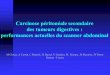 Carcinose péritonéale secondaire des tumeurs …pe.sfrnet.org/Data/ModuleConsultationPoster/pdf/2005/1/7c8816dc-72... · Introduction Le développement des chimiothérapies de plus