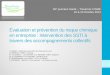Évaluation et prévention du risque chimique en ... 2013... · Dr M. QUERU, I. LALLEMAND et N. MENARD / SMIA (Angers) ... Contrôle des CMR expositions . FDS Evaluation du risque