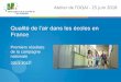 Qualité de l’air dans les écoles en France - oqai.fr · Atelier de l’OQAI - 25 juin 2018 Premiers résultats de la campagne nationale 2013-2017 Qualité de l’air dans les