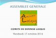 ASSEMBLEE GENERALE - Amicale Laïque de Saint … · Rapport moral et rapport d'activité 2013/2014 ... Professeur : Bruno Dagada Effectifs : ... Effectif final :