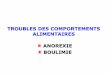 TROUBLES DES COMPORTEMENTS …drdanvelea.fr/wp-content/uploads/2017/03/TROUBLES... · gras/calories Apparition de rituels et d'habitudes alimentaires particulières ... Pas d'anomalie