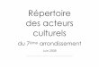 Répertoire des acteurs culturels - chrd.lyon.fr avant 2013... · 2 Le 7ème arrondissement est le cadre d’un grand nombre d’actions culturelles. De nombreuses associations et