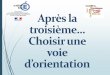 Après la troisième Choisirune voie d’orientationcol21-perceret.ac-dijon.fr/pdf/Orientation2017.pdf · e PRO TERMINALE PRO CAP 1 CAP 2 1 3 BAC GENERAL ... Parcours en 3 ans. 