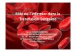 Rôle de l’infirmier dans la Transfusion Sanguinehematologie-dz.com/online/uploads/sahts-2014/i4/Ferroudj-role-de... · Introduction: La transfusion sanguine est un acte médical