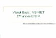 Visual Basic : VB - Cours et formationsmcours.net/cours/pdf/info/Visual_Basic_VB_NET_1... · Visual Basic : VB.NET 1ère année ENIM . Cours VB.NET par BI et LM 1ère année ENIM