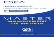 MASTER - Etudiez à ESCA Maroc Ecole de … · du management et de la gestion de projets. OBJECTIFS. ... • aîtriser les techniques et outils de conduite, de planification et d’évaluation