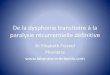 De la dysphonie transitoire à la paralysie récurrentielleclubthyroide-idf.fr/content/2013/3-Voix _Fresnel.pdf · avec une voix toujours plus grave, •L [impossibilité de faire