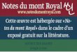 Notes du mont Royal ←  · exposé gratuit sur la littérature. ... Le livre que nous oflrons au public fut écrit de 1873 a I875, parmi des voyages tant en Bel-gique qu’en Angleterre