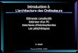 Introduction à L’architecture des Ordinateursemmanuel.adam.free.fr/site/IMG/pdf/architectureP.pdf · •d’un BIOS ROM (programme en mémoire morte gérant les éléments de la