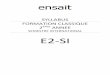 SYLLABUS FORMATION CLASSIQUE 2 ANNEE - …guide.ensait.fr/lib/exe/fetch.php?media=syllabus_e2-s8_2015-16.pdf · Activités, exercices de grammaire et de production écrite METHODES