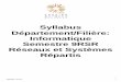 Syllabus Département/Filière: Informatique Semestre€ ...enseirb-matmeca.bordeaux-inp.fr/syllabus/pdf/syllabus_FR_I_9RSR.pdf · Syllabus Département ... -Extraits de documentaires