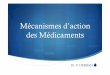 Mécanismes d’action des Médicamentsuniv.ency-education.com/uploads/1/3/1/0/13102001/pharmaco3an... · Classification des médicaments selon leurs mécanismes d’action Actions
