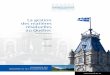 la gestion des matières résiduelles au Québec - CQCDcqcd.org/static/fr-CA/pdf/Commission-transports-environnement... · la gestion des matières résiduelles au Québec mandat