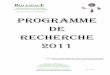 PROGRAMME De Recherche 2011 - bioespace.fr · Mis en page et organisé par Yves GUERIN 