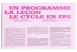 UN PROGRAMME LA LEÇON LE CYCLE EN EPS document est la propriété exclusive de Didier DELIGNIèRES -  - 20-04-2016 LE CYCLE :