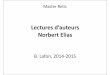Lectures d’auteurs Norbert Elias - B. Lafonbenoit.lafon.free.fr/m1/m1doc/ELIAS_141503.pdf · Norbert Elias B. Lafon, 2014-2015. Avant propos 1. Biographie, contexte de ... Elias
