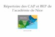 Répertoire des CAP et BEP de l’académie de Nice nouveau/CAP-BEP.pdf · Présentation générale : Le Certificat d'Aptitude Professionnelle Agricole, diplôme de niveau V, permet
