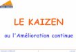 LE KAIZEN - scenaris.comscenaris.com/pdf/kaizen.pdf · Christophe CABERLON 10 Le KAIZEN 5 – LES PRINCIPES : (suite) Ne pas chercher la perfection avant d'agir : Analyser la situation