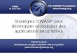 Strat©gies OWASP pour d©velopper et exploiter des ...curit©-applicative-OWASP-   Partenariats