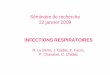 Séminaire de recherche 22 janvier 2009 INFECTIONS ... · safety of pristinamycinvsamoxicillin in community acquired pneumonia in adults]PatholBiol(Paris). 2005 Oct-Nov;53(8-9):503-10