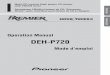 ESPAÑOL DEH-P720 - pioneerelectronics.com · DEH-P720 Mode d’emploi ENGLISH FRANÇAIS ... PRODUCT WILL INCREASE EYE HAZARD. 7U.S.A. Pioneer Electronics Service, Inc. CUSTOMER SERVICE