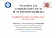 Actualités sur le métabolisme du fer et les hémochromatosesals.univ-lorraine.fr/files/conferences/2010/Korwin.pdf · Fe 2+ Tf R Circulation sanguine Cellule Endosome Acidification